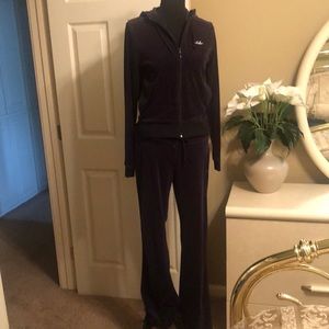 Adidas sports suit black velour